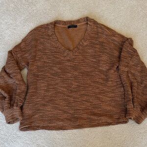 Mauve Brown V-Neck Sweater